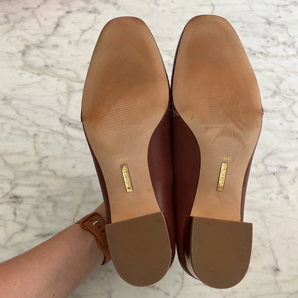 Louise et Cie maroon snake skin leather loafer 11 - Picture 9 of 9